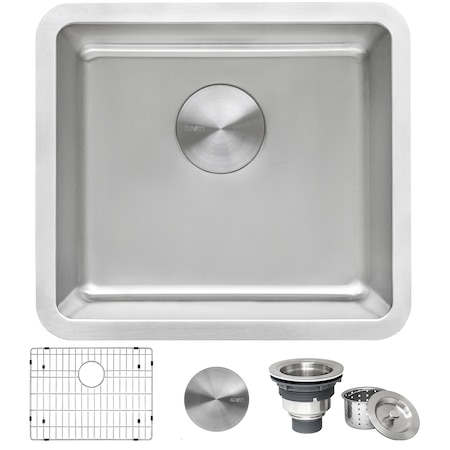 Ruvati 18" Undermount Bar Prep Kitchen Sink 16 Gauge SS Single Bowl RVM5916